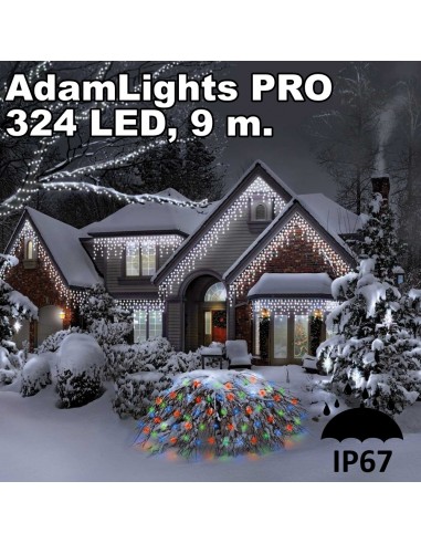 Profesionali AdamLights lauko girlianda varvekliai | IP67, 324 LED, 900x50 cm