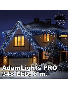 Profesionali AdamLights lauko girlianda varvekliai | IP67, 348 LED, 600 x 90 cm