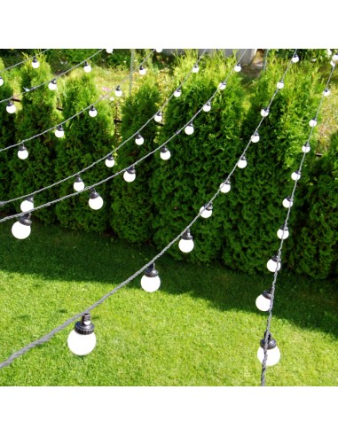 10 m ilgio keičiamų E-27 cokolio LED lempučių girlianda | IP67, 30 cokolių (kas 33 cm)