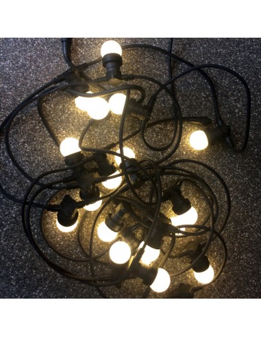 10 m ilgio keičiamų B-22 cokolio LED lempučių girlianda | IP67, 20 cokolių (kas 50 cm)