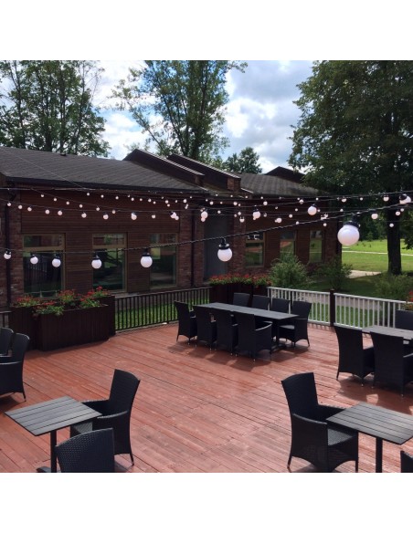5 m ilgio LED girlianda “Party Lights” | IP44, Baltas laidas, 10 lempučių (kas 50 cm)